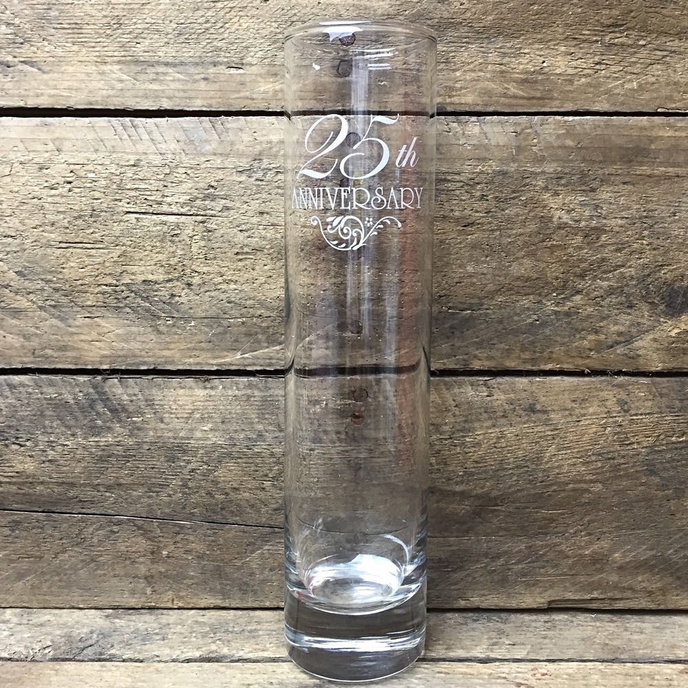 Hortense B Hewitt 25th Anniversary Glass Budvase